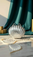 Shell Chic Clutch Silver