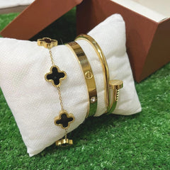 PACK OF 3 LUXE BLACK CLOVER-CARTIER-NAIL