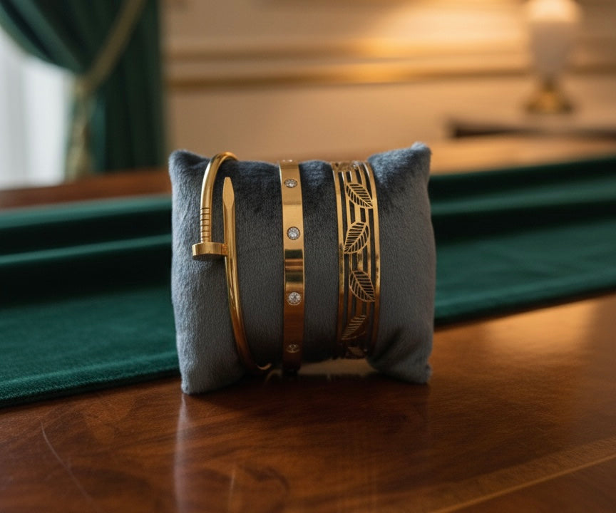 Leaf cuff with Cartier & Nail