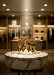 Gilded Box Metal Clutch
